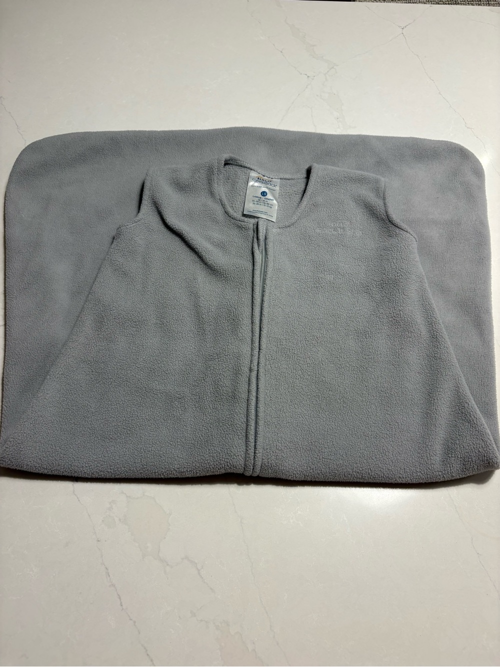 Halo Light Gray Fleece Sleep Sack with Front Zipper